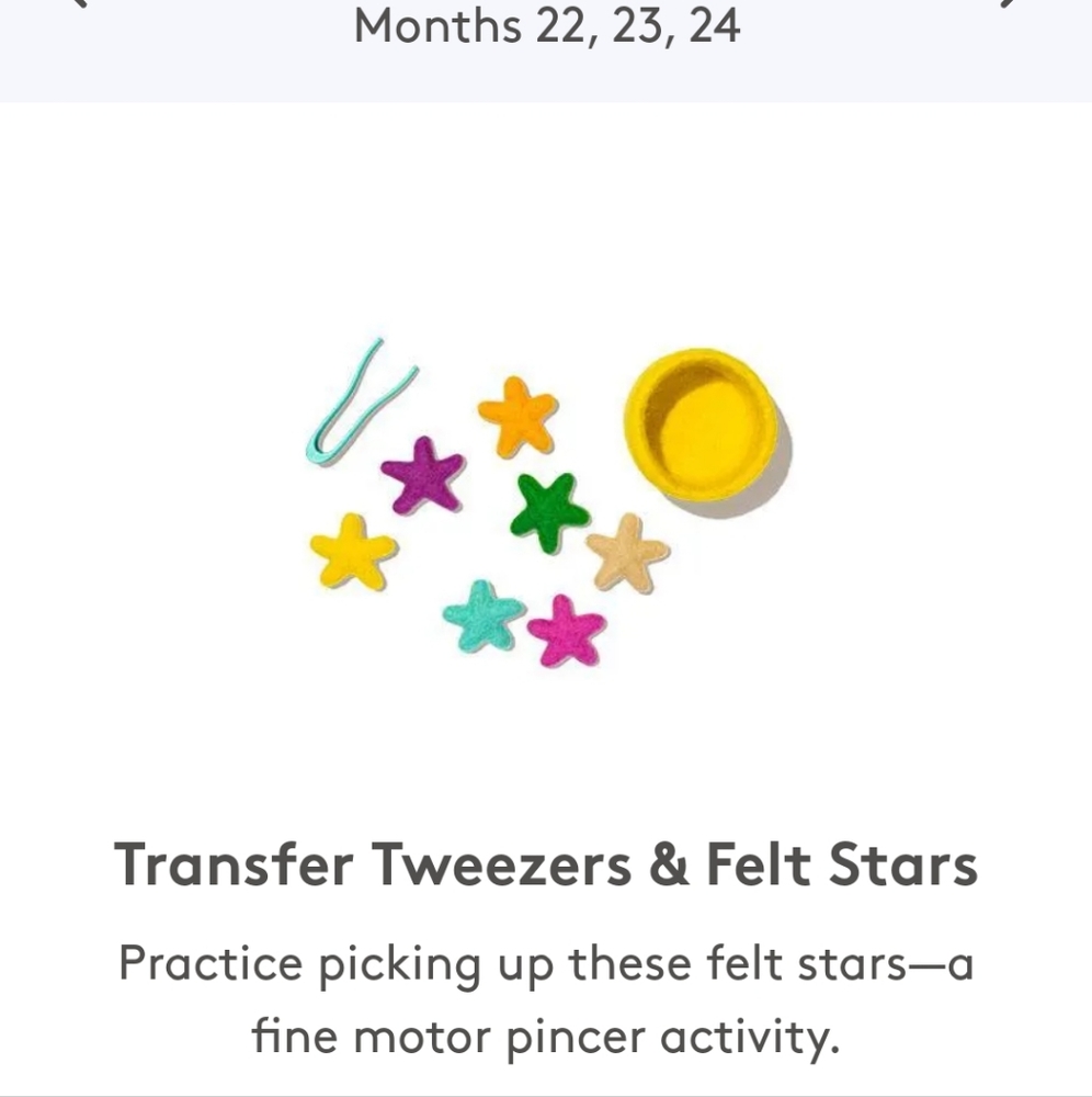 Lovevery Transfer Tweezers and Felt Stars